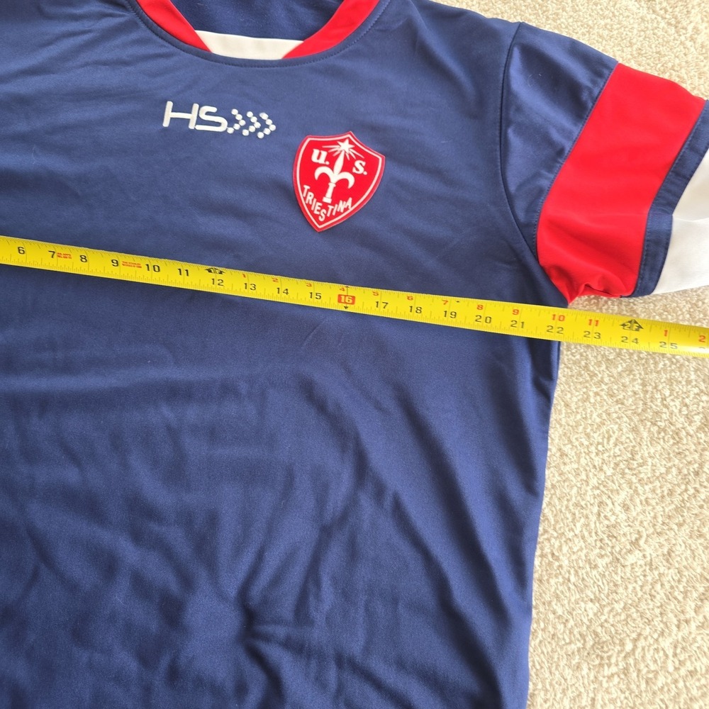 HS U.S. Triestina Long Sleeve Soccer Training Jersey Navy Red White Athletic XL - Picture 12 of 14